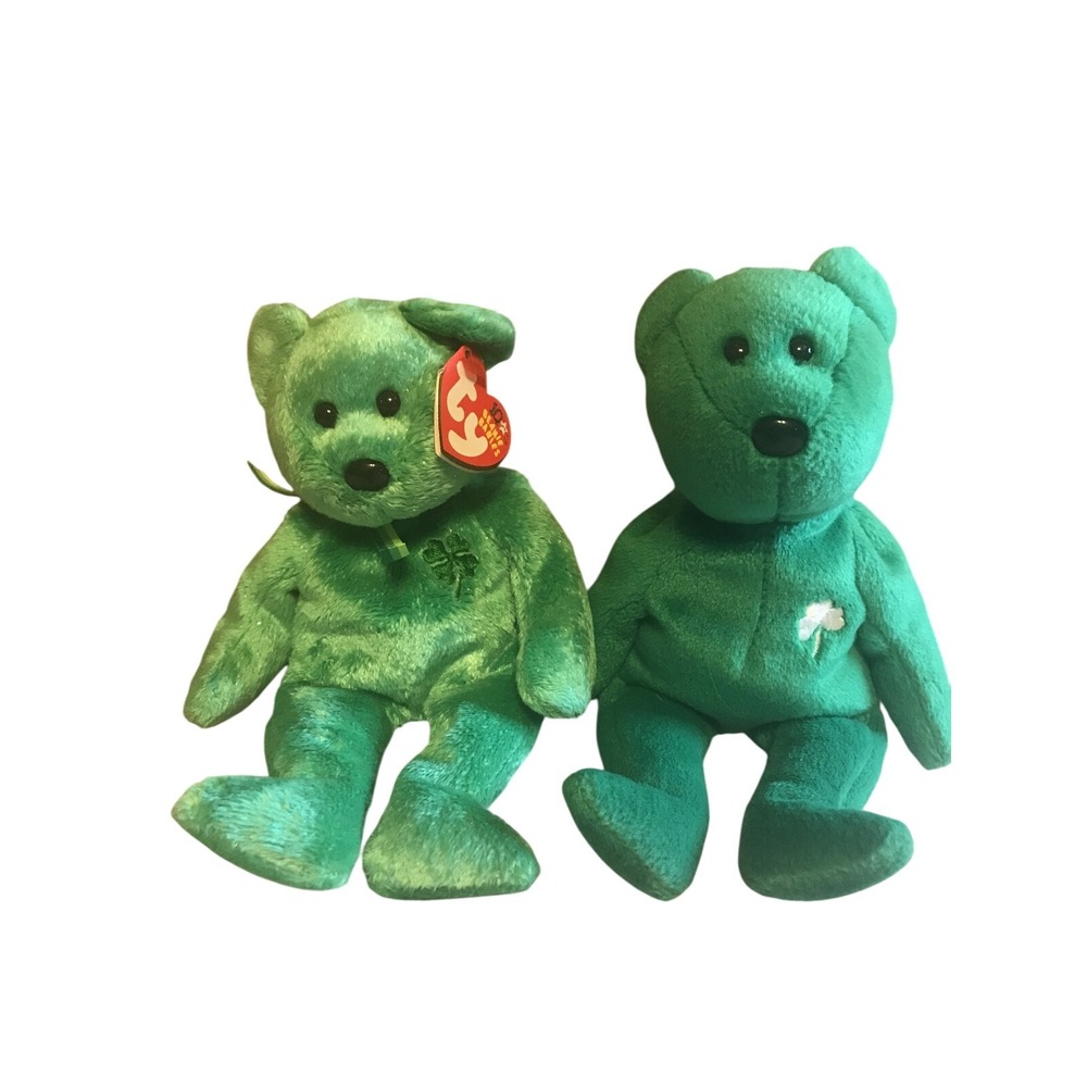 Ty Beanie Babies DUBLIN And Erin Green Bear 8" Irish Bundle‎